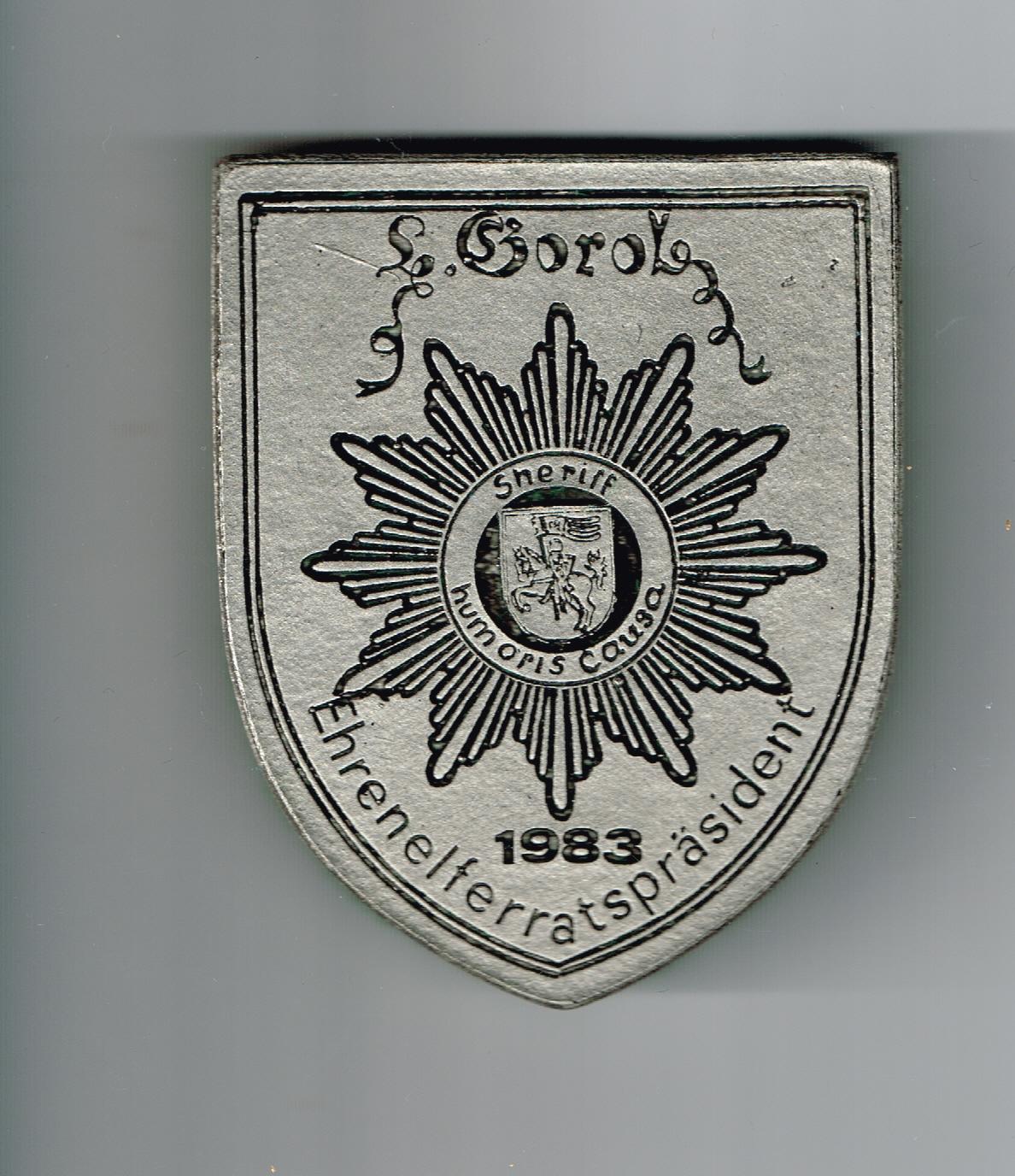 Orden des 9. Ehrenelferrats­präsidenten Ludwig Gorol 1982/1983