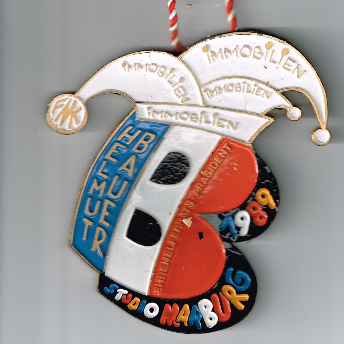Orden des 15. Ehrenelferrats­präsidenten Helmut Bauer 1988/1989