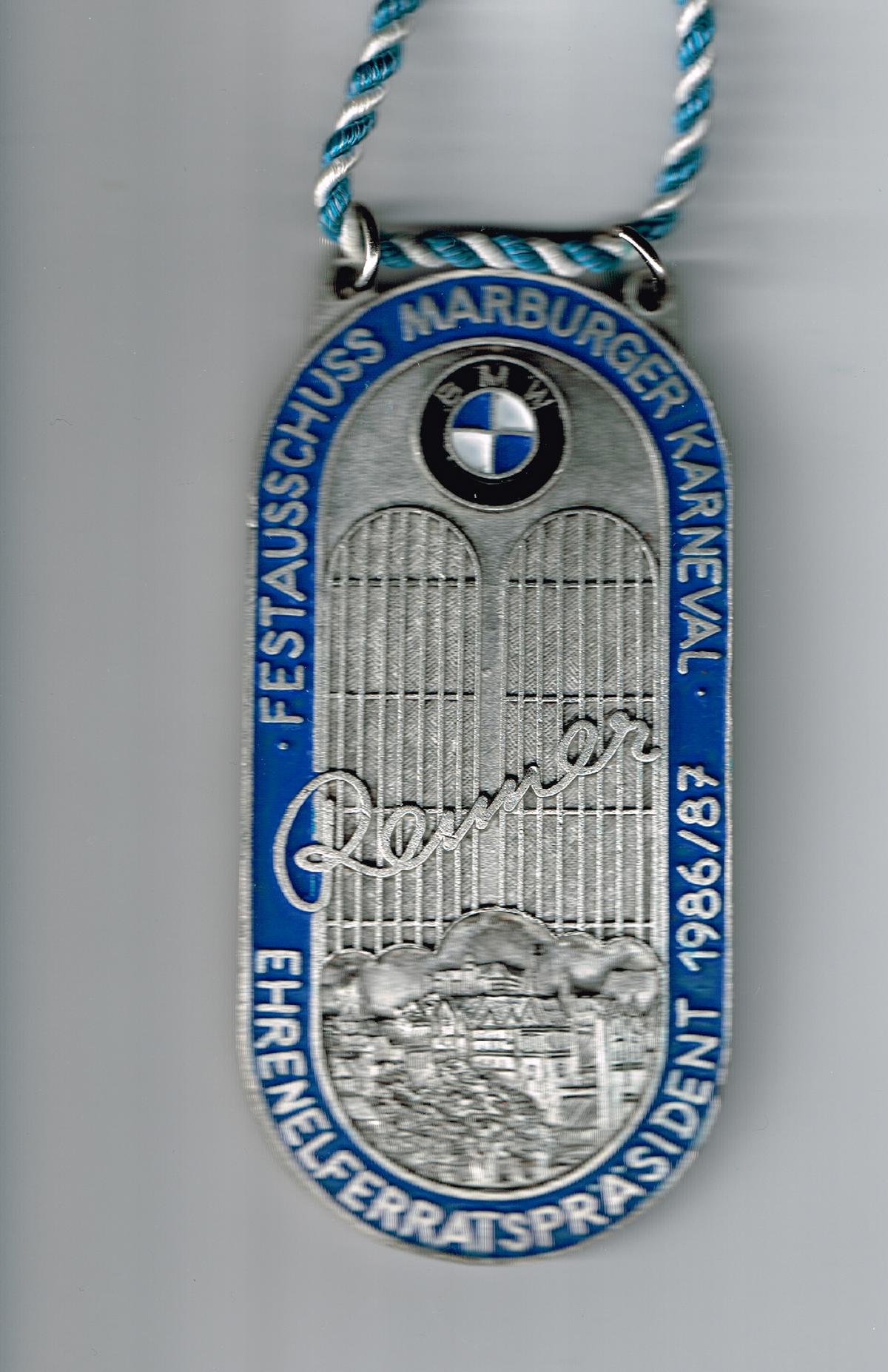 Orden des 13. Ehrenelferrats­präsidenten Franz Renner 1986/1987